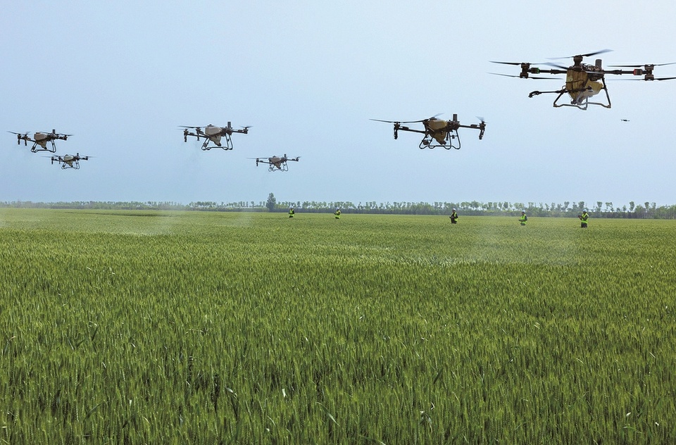 无人机搭建起空中转运通道 助力粮食高效归仓