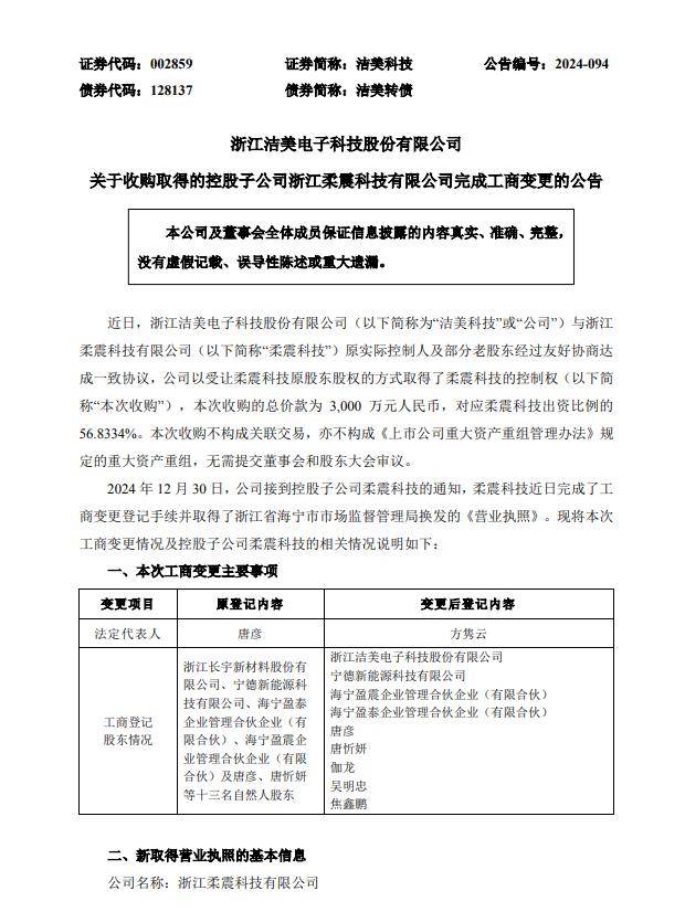 洁美科技：截止2025年8月29日收市持有人数（已合并）13,447户